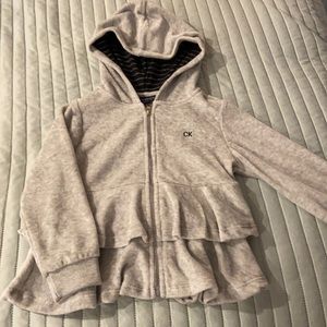 Girls hooded sweatshirt with ruffle details